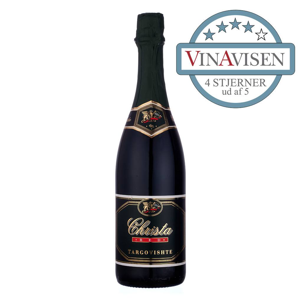 Christa Targovishte, 11,5% – Cabernet Sauvignon, Merlot og Gamza - Røde bobler!! Perfekt til ost eller den bastante chokoladedessert